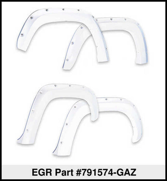 EGR 14+ Chev Silverado 6-8ft Bed Bolt-On Look Color Match Fender Flares - Set - Summit White