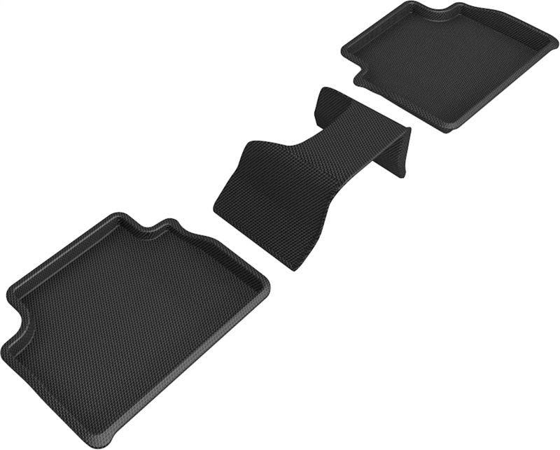 3D MAXpider 17-21 Alfa Romeo Giulia / Giulia Quadrifoglio Kagu 2nd Row Floormats - Black