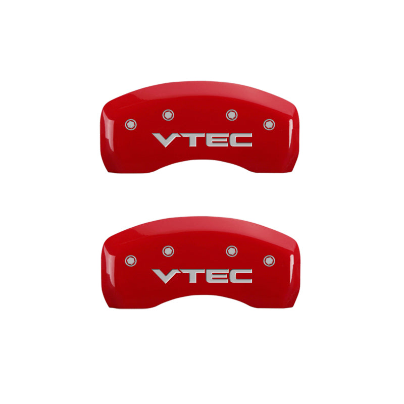 MGP 4 Caliper Covers Engraved Front & Rear Vtech Red finish silver ch