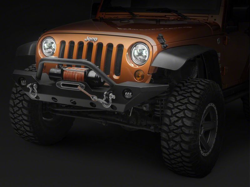 Raxiom 97-18 Jeep Wrangler TJ & JK 6-LED Headlights w/ Partial Halo- Blk Housing (Clear Lens)