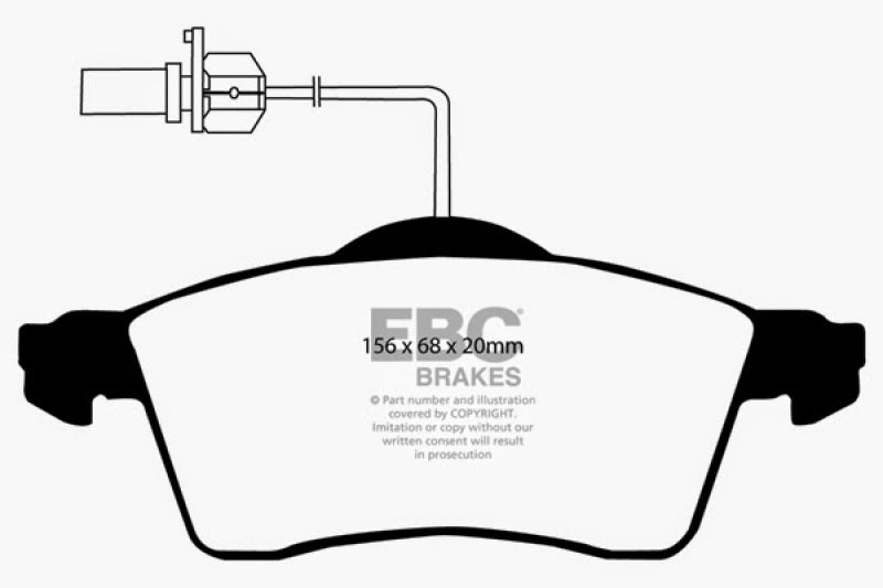 EBC 00 Volkswagen Eurovan 2.8 (ATE) with Wear Leads Greenstuff Front Brake Pads