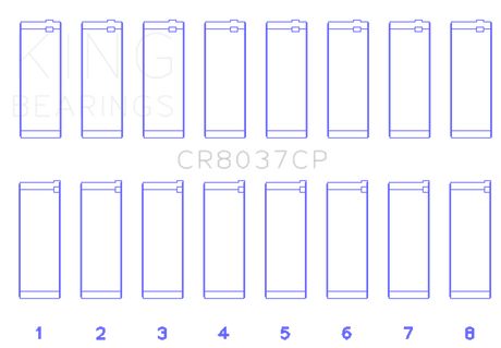 King Engine Bearings 01-09 GM Duramax 6.6L A Rod (Size +.25mm) Connecting Rod Bearing Set