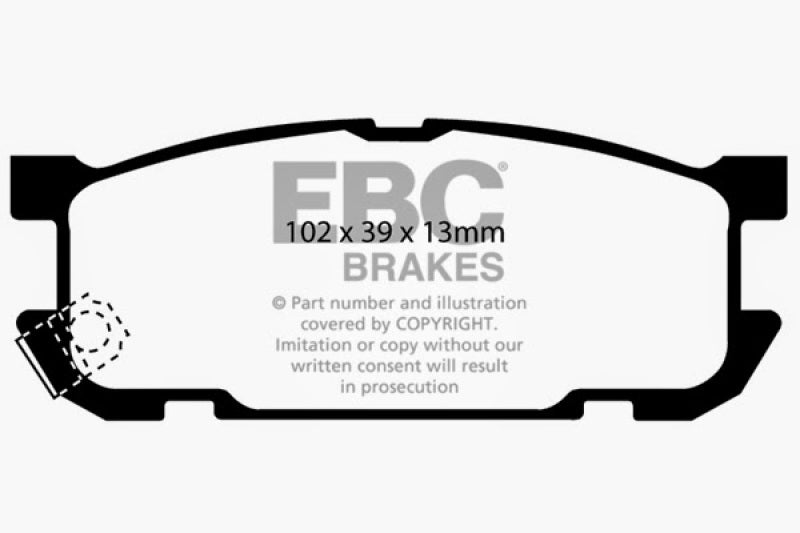 EBC 01-03 Mazda Miata MX5 1.8 (Sports Suspension) Ultimax2 Rear Brake Pads