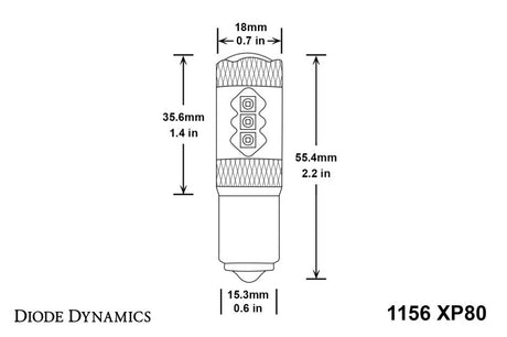 Diode Dynamics 1156 XP80 LED - Amber (Pair)