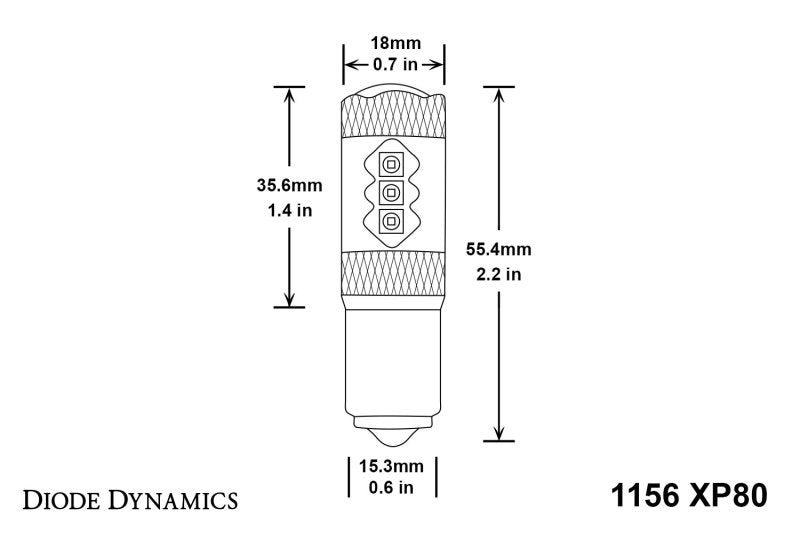 Diode Dynamics 1156 XP80 LED Bulb - Red (Pair)