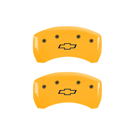 MGP 4 Caliper Covers Engraved Front & Rear Bowtie Yellow Finish Black Char 2000 Chevrolet Camaro