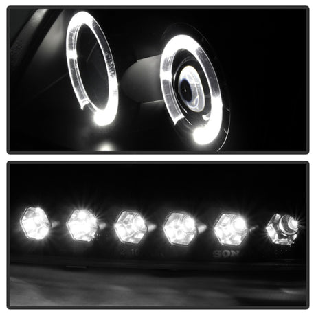Spyder Ford F150 97-03 Projector - LED Halo Amber Reflector LED Blk Smke PRO-YD-FF15097-1P-AM-BSM
