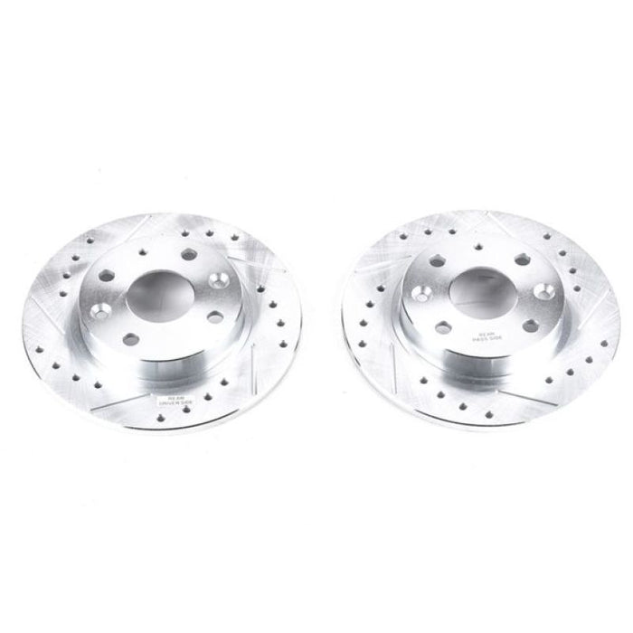 Power Stop 90-93 Mazda Miata Rear Evolution Drilled & Slotted Rotors - Pair