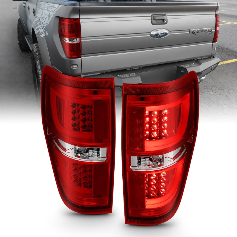 ANZO 2009-2013 Ford F-150 LED Taillights Red/Clear