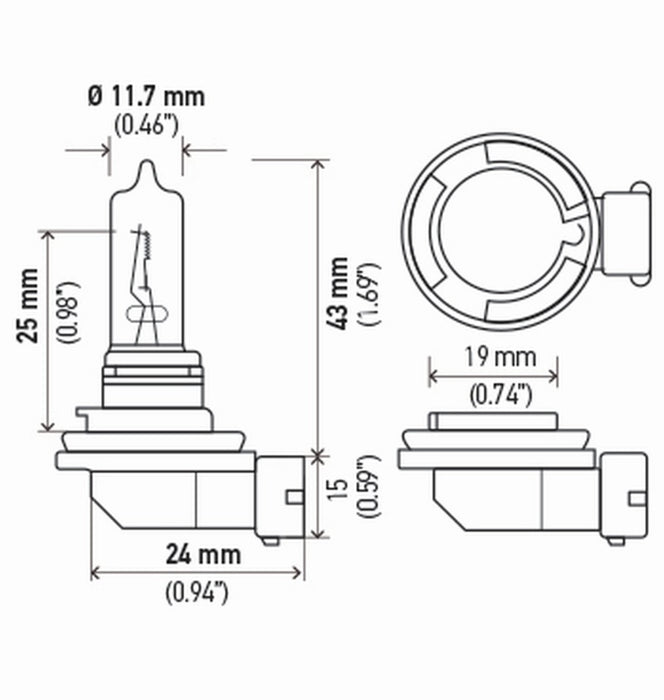 Hella Bulb H9 12V 65W Pgj195 T4 Sb