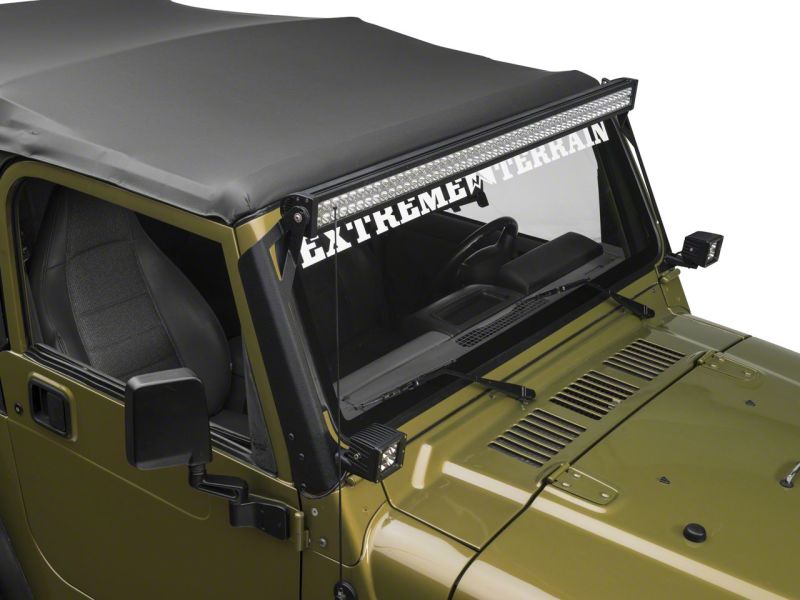 Raxiom 97-06 Jeep Wrangler TJ 50-In LED Light Bar Windshield Mount w/ Auxilliary Bracket