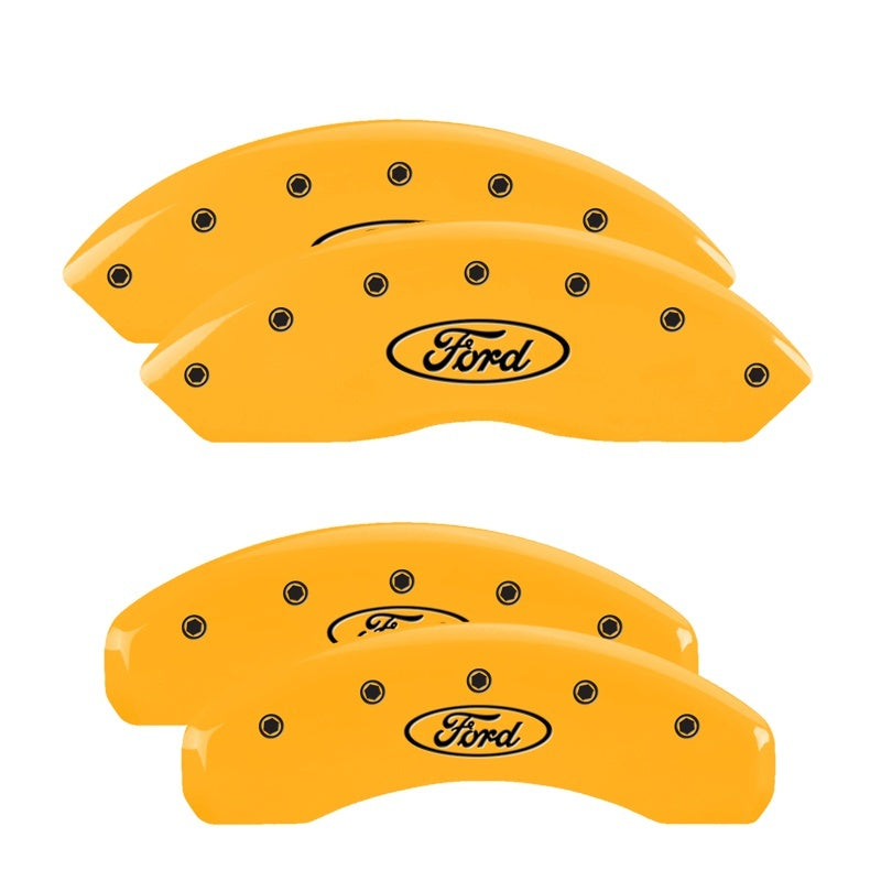 MGP 4 Caliper Covers Engraved Front & Rear MGP Yellow Finish Black Characters 2000 Ford F-150