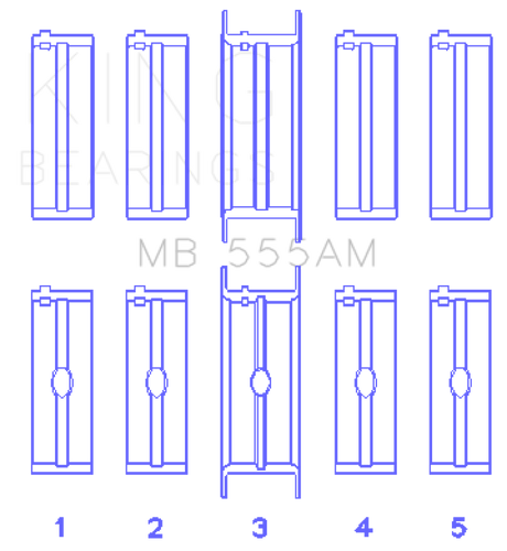 King Engine Bearings Chrysler 350/361/383/403 (Size 010) Main Bearing Set