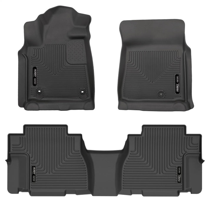 Husky Liners 12-22 Toyota Sequoia Weatherbeater Front & 2nd Seat Floor Liners - Black