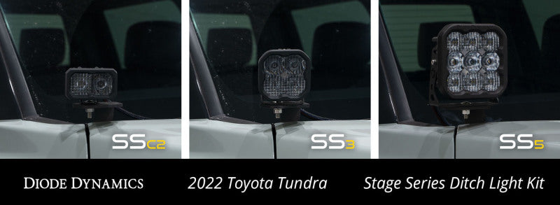 Diode Dynamics 2022 Toyota Tundra SS5 Sport Stage Series Ditch Light Kit - White Combo