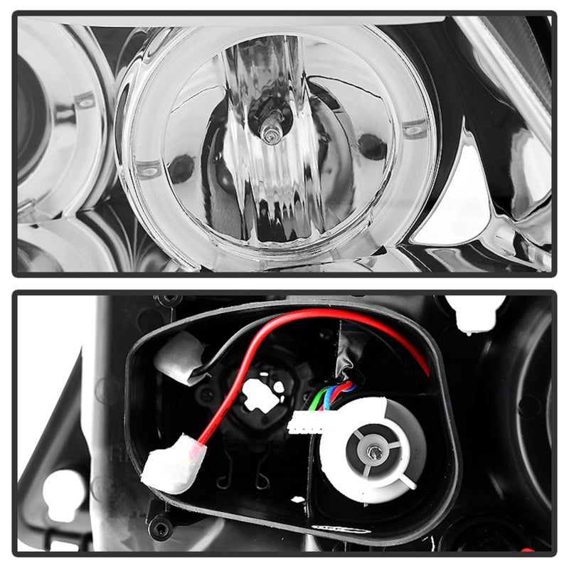 Spyder BMW E90 3-Series 06-08 Projector LED Halo Amber Reflector Rplc Bulb Chrm PRO-YD-BMWE9005-AM-C