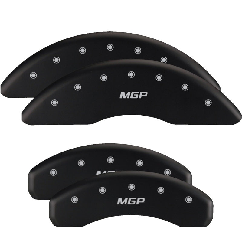 MGP 4 Caliper Covers Engraved Front & Rear MGP Black finish silver ch