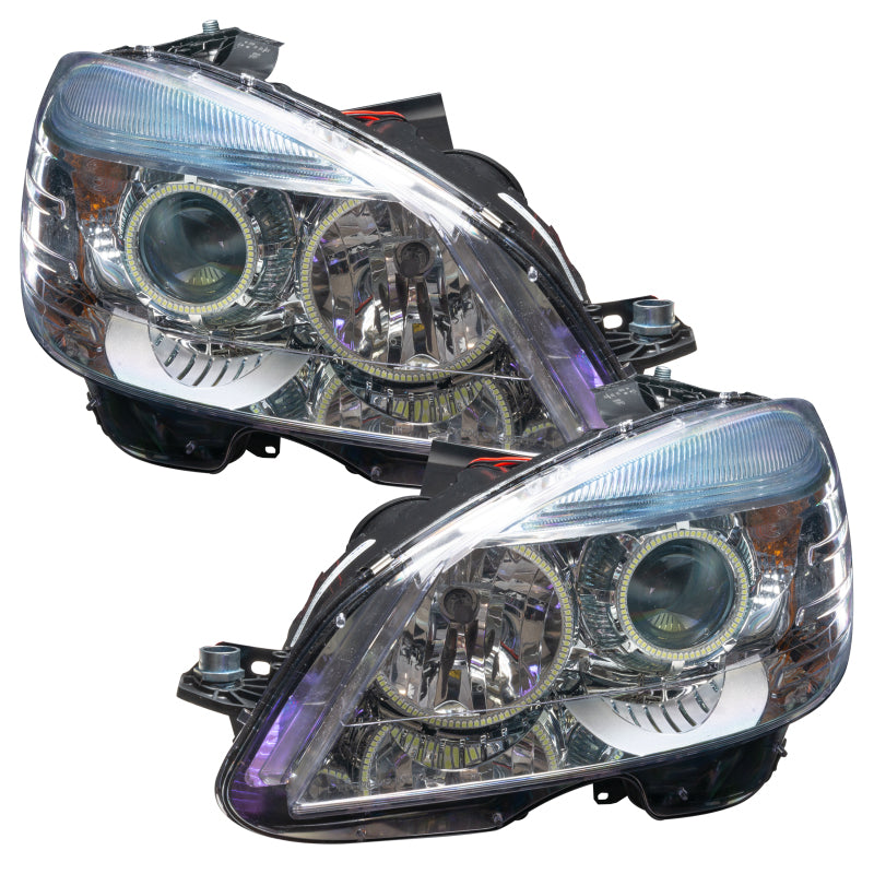 Oracle 0811 Mercedes Benz CClass PreAssembled Headlights  Chrome Housing ColorSHIFT