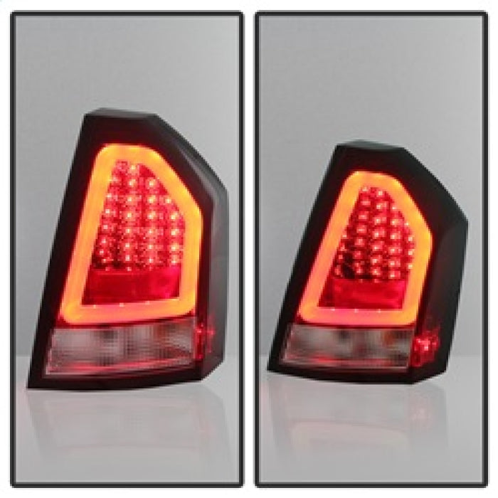 Spyder Chrysler 300C 08-10 V2 Light Bar LED Tail Lights - Red Clear ALT-YD-C308V2-LED-RC