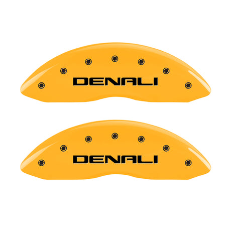 MGP 4 Caliper Covers Engraved Front & Rear Denali Yellow finish black ch