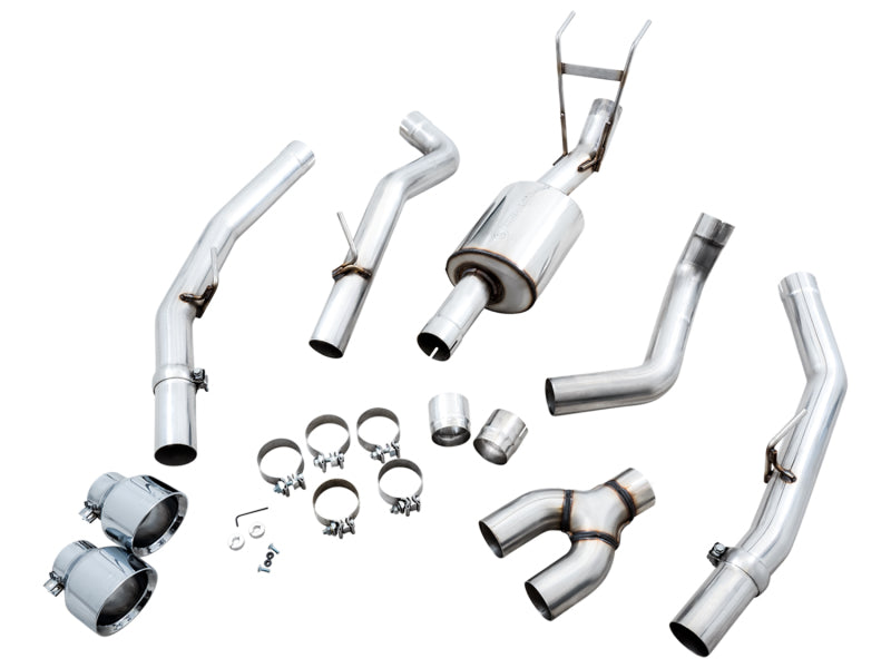 AWE Tuning 09-18 RAM 1500 5.7L (w/Cutouts) 0FG Dual Rear Exit Cat-Back Exhaust - Chrome Silver Tips