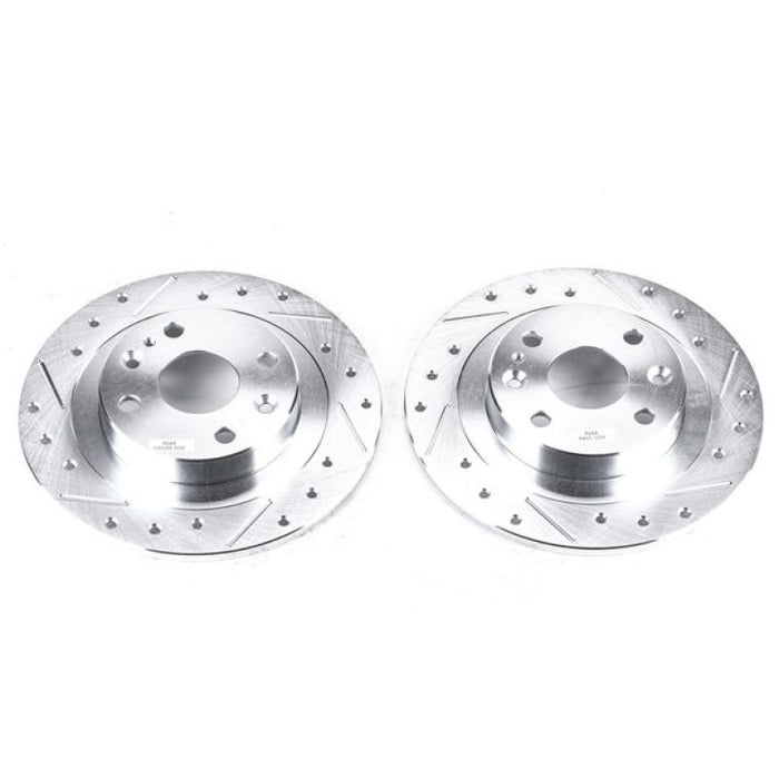 Power Stop 91-03 Ford Escort Rear Evolution Drilled & Slotted Rotors - Pair