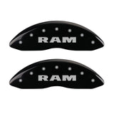 MGP 4 Caliper Covers Engraved Front RAM Engraved Rear RAMHEAD Black finish silver ch