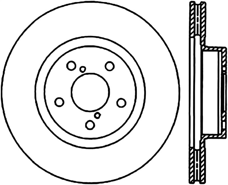 StopTech Power Slot 13 BRZ/90-05 Legacy Sedan / 05-06 Saab 9-2X Front Right Slotted CRYO-STOP Rotor