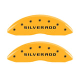MGP 2 Caliper Covers Eng Front Silverado Yellow Finish Blk Char 05 Chevy Silverado 1500