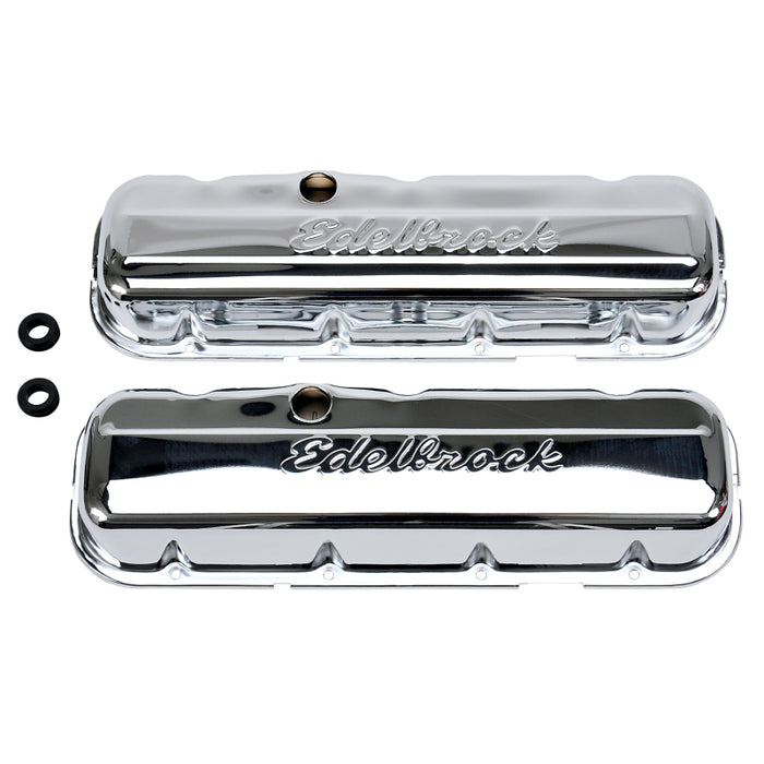 Edelbrock Valve Cover Signature Series Chevrolet 1965 and Later 396-502 V8 Low Chrome