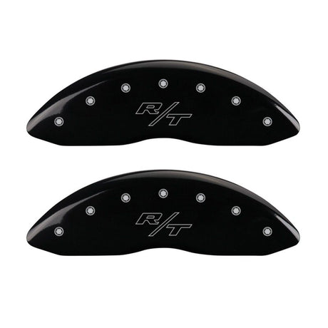 MGP 4 Caliper Covers Engraved Front & Rear Vintage Style/RT Black finish silver ch