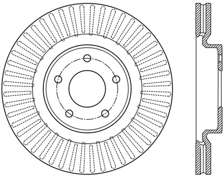 StopTech 13-15 Nissan Pathfinder Slotted Front Right Rotor