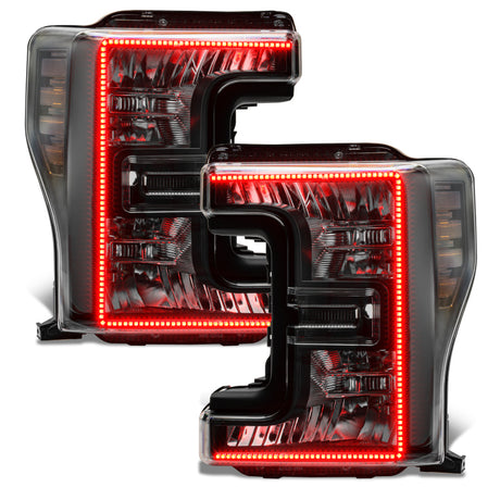 Oracle 17-19 Ford F-250 SD Dynamic Pre-Assembled Headlights - Halogen - Black Edition -