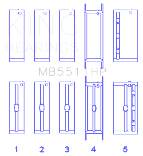 King Engine Bearings GM 326/350/389/400 w/ 3in Main (Size STDX) Main Bearing Set
