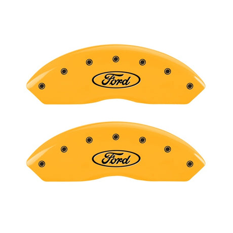 MGP 2 Caliper Covers Engraved Front Oval Logo/Ford Yellow Finish Blk Char 2011 Ford Focus