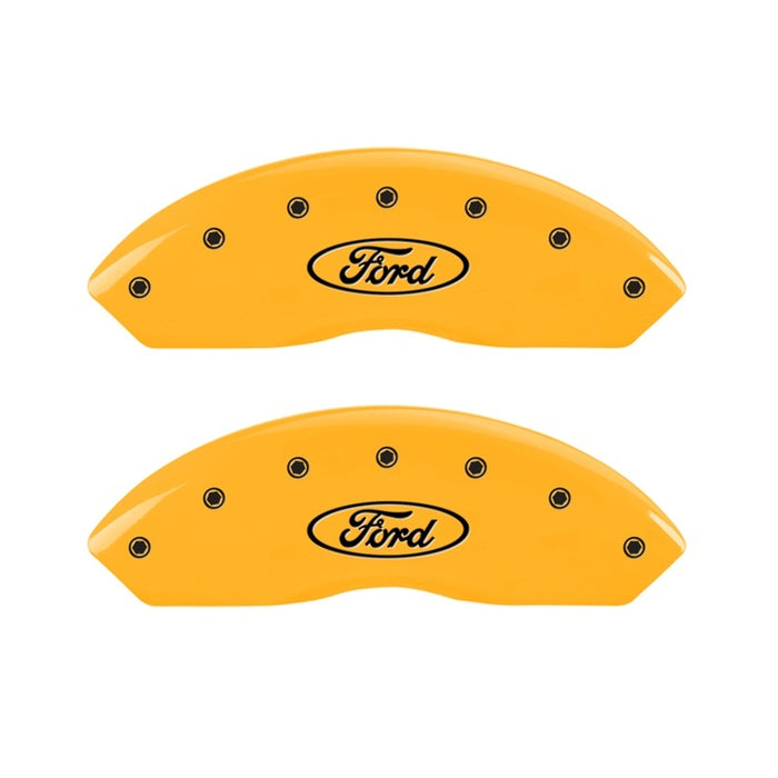 MGP 2 Caliper Covers Engraved Front Oval Logo/Ford Yellow Finish Blk Char 2011 Ford Focus