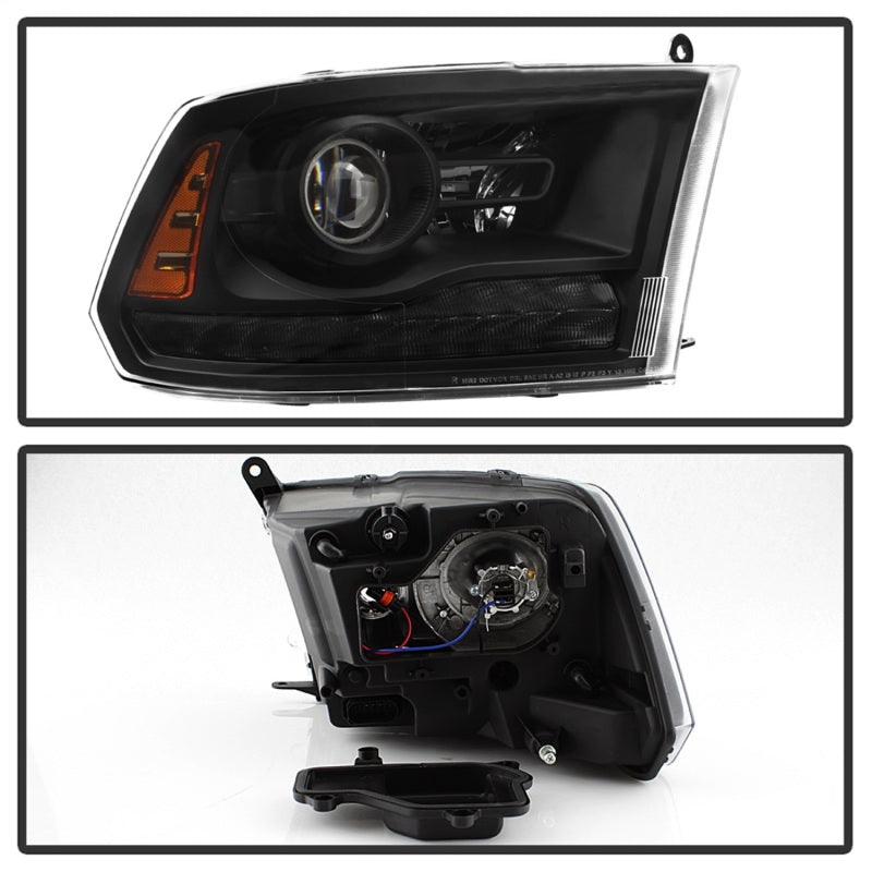 xTune Dodge Ram 13-17 ( w/ Factory Projector LED) Projector Headlight - Black HD-JH-DR13-P-BK