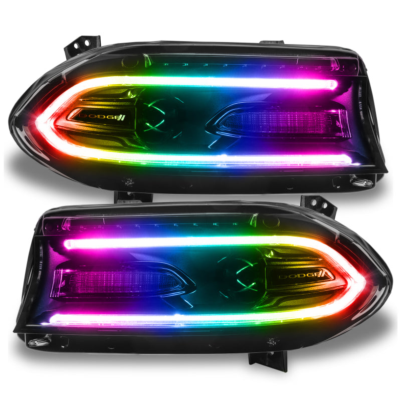 Oracle 15-21 Dodge Charger RGB+W DRL Headlight DRL Kit - ColorSHIFT w/ Simple Cntrl