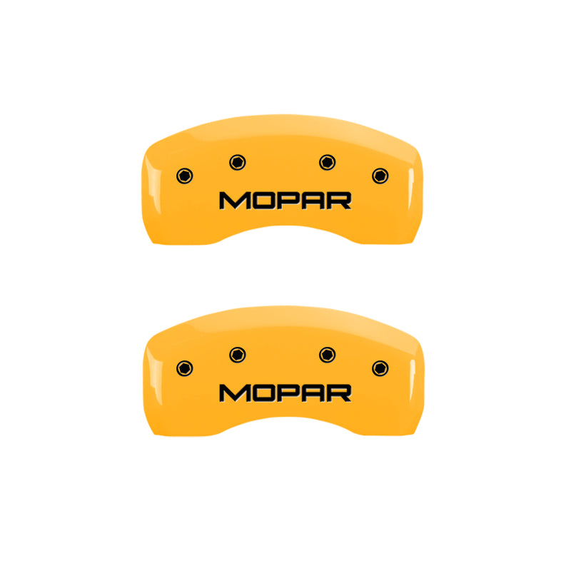 MGP 4 Caliper Covers Engraved Front & Rear Mopar Yellow Finish Black Char 2008 Chrysler PT Cruiser