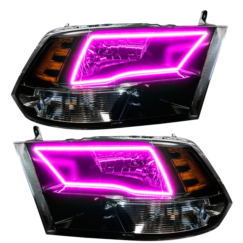 Oracle 09-17 RAM 1500 TRX Quad Pre-Assembled Headlights Blk Housing - w/ BC1 Cntrl