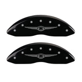 MGP 4 Caliper Covers Engraved Front & Rear Style 1/Chrysler Wing Black finish silver ch