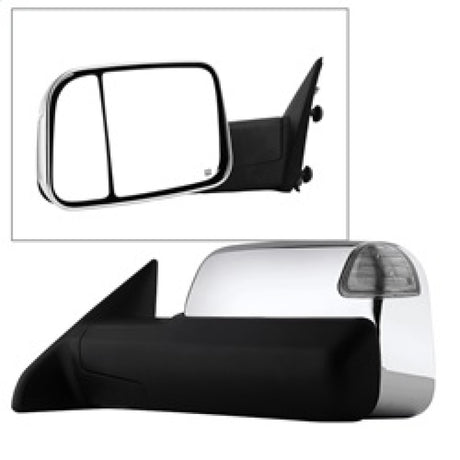 xTune Dodge Ram 1500 09-12 Extendable Power Heated Adjust Mirror Chrome Housing Left MIR-DRAM10-PW-L