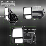 xTune Ford Superduty 08-15 L&R Extendable Power Heated Adjust Mirror Amber MIR-FDSD08S-PW-AM-SET