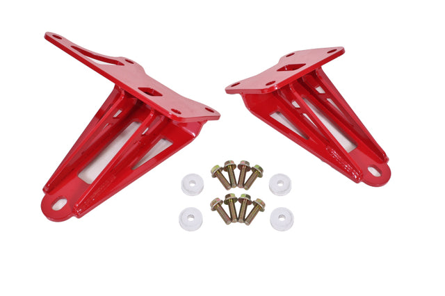 BMR 11-17 S197 Mustang Motor Mount Brackets - Red BMR Suspension