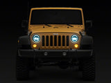 Raxiom 97-18 Jeep Wrangler TJ & JK Axial 7-In LED Headlights w/ DRL- Chrome Housing (Clear Lens)