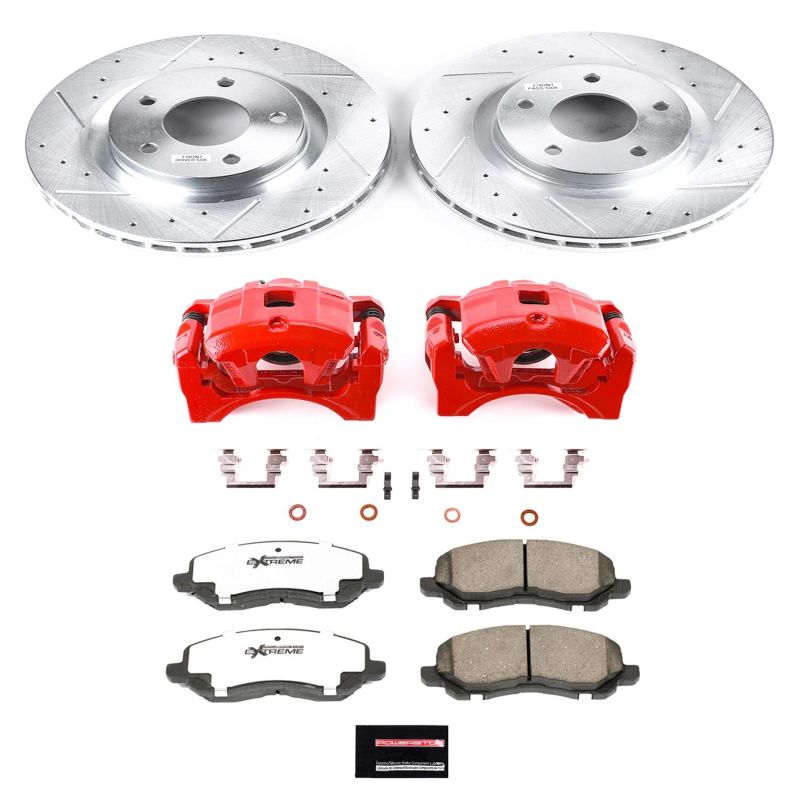 Power Stop 08-16 Mitsubishi Lancer Front Z26 Street Warrior Brake Kit w/Calipers