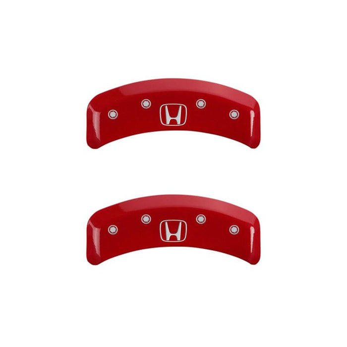 MGP 4 Caliper Covers Engraved Front Honda Engraved Rear H Logo Red finish silver ch