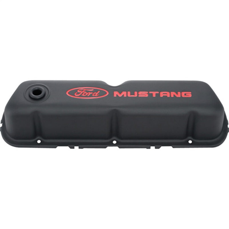 Ford Mustang Logo Black Crinkle Valve Cover