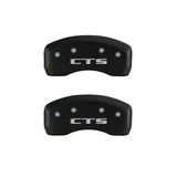 MGP 4 Caliper Covers Engraved Front Cursive/Cadillac Engraved Rear CTS Red finish silver ch