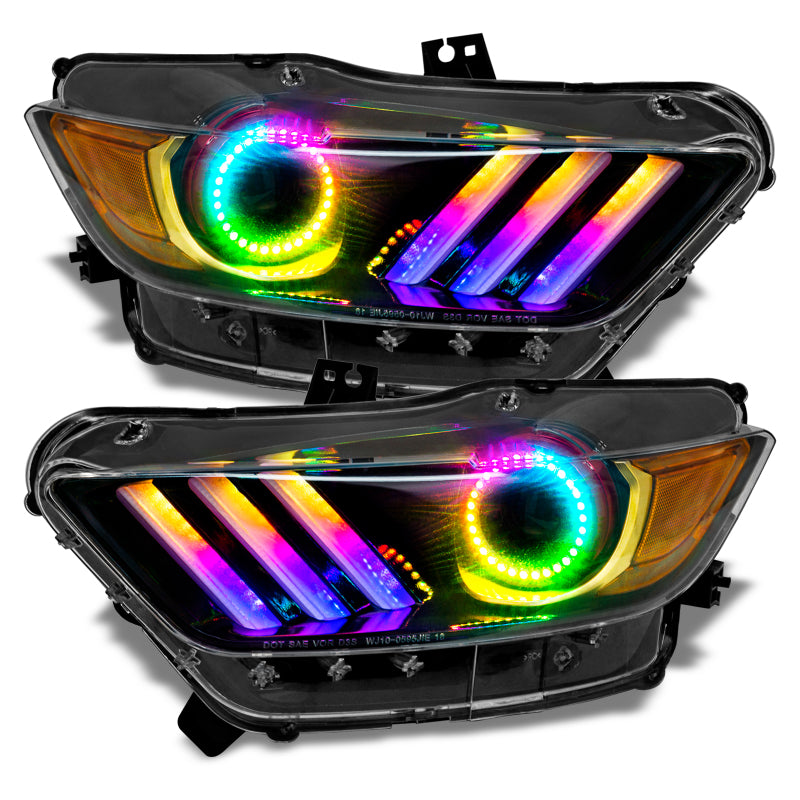 Oracle 15-17 Ford Mustang V6/GT/Shelby Dynamic DRL  w/ Halo Kit - ColorSHIFT - Dynamic SEE WARRANTY